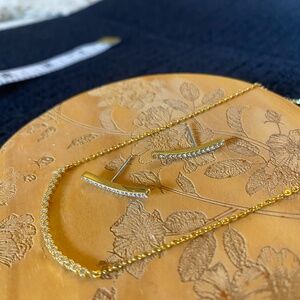 Delicate Pave Necklace and Earring Set